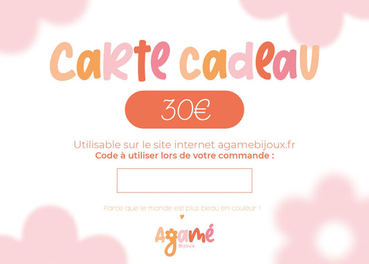 Carte Cadeaux Agamé Bijoux