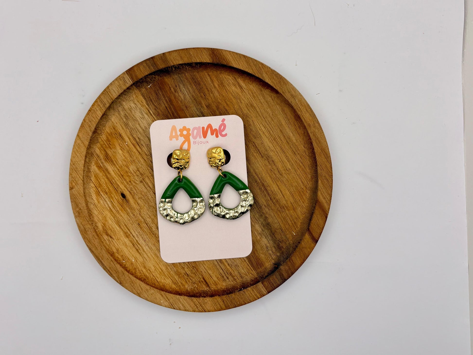 Boucles d'oreilles Agame Bijoux vert Clisson