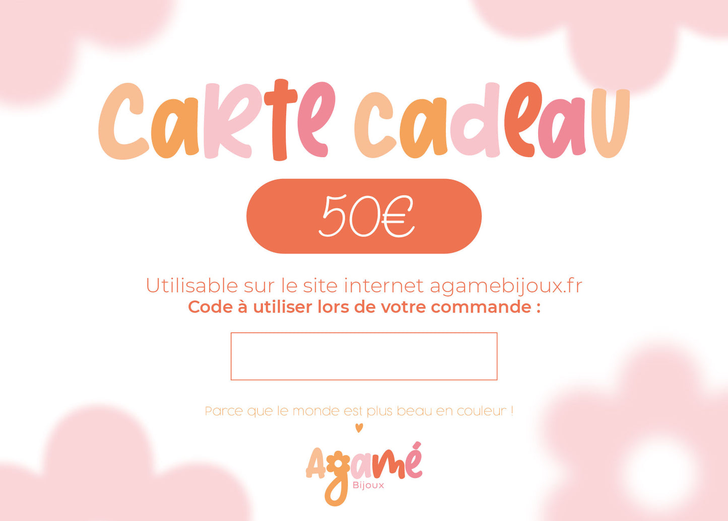 Carte Cadeaux Agamé Bijoux
